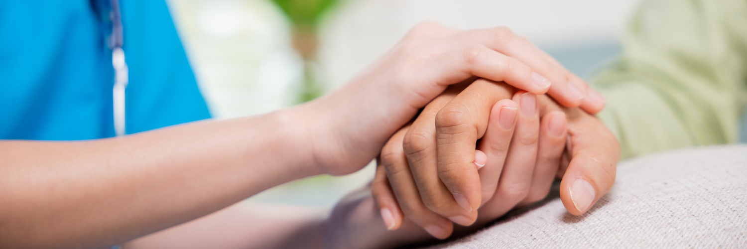In Home Care Photo with Holding Hands. In Home Care Photo with Holding Hands.
