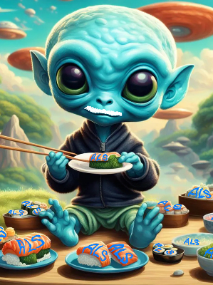 Alien Eating ALS Depicted as Sushi! Alienate ALS!